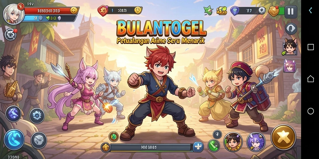 Tampilan gameplay menarik dari BULANTOGEL dengan karakter Anime.
