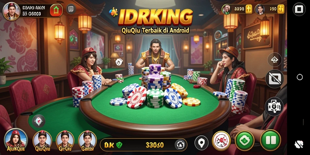 Gameplay menegangkan dalam IDRKING dengan fitur QiuQiu menarik.