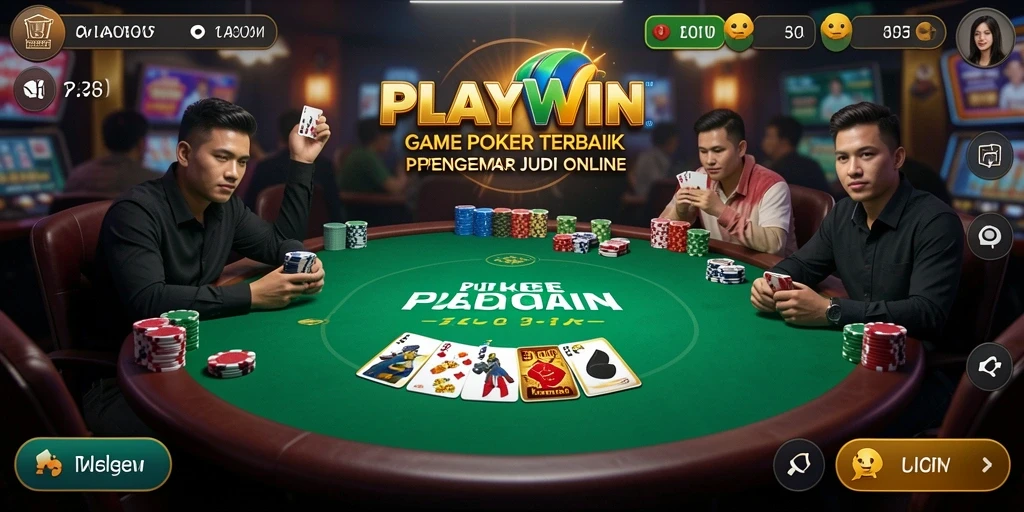 Tampilan menarik dari gameplay seru Poker di PLAYWIN.